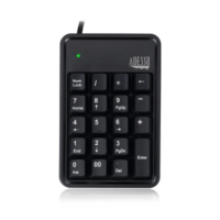 Adesso Numeric Keypad Wired 19 Keys & 3 Port USB Hub PC/Mac - Black
