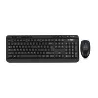 Adesso Keyboard & Mouse Combo Wireless Antimicrobial Multimedia 1200DPI PC/Mac - English -Black