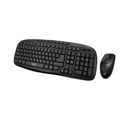 Adesso Keyboard & Mouse Combo Wireless Spill Resistant PC/Mac - Black