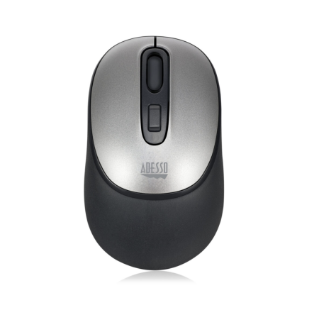 Adesso Mouse Wireless A10 Antimicrobial 3 Button up to 1600dpi PC/Mac - Black & Silver