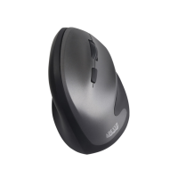 Adesso Mouse Wireless Vertical A20 Antimicrobial 6 Button up to 2400dpi Right Hand PC/Mac - Black & Silver