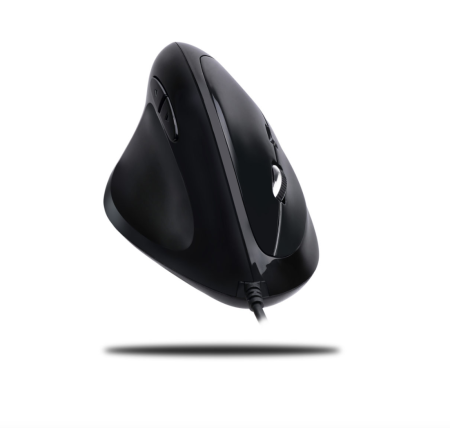Adesso Gaming Mouse Wired Vertical E7 6 Buttons Progammable Left Handed up to 6400dpi Adjustable Weight PC/Mac - Black