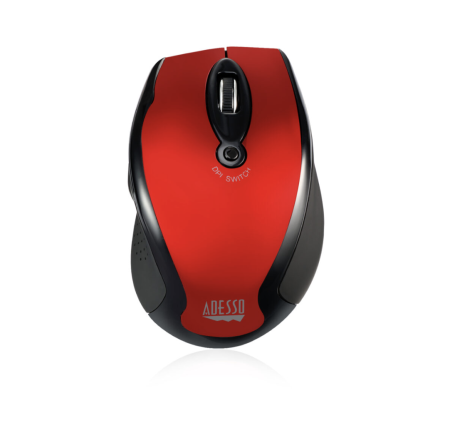 Adesso Mouse Wireless Ergonomic M20R 6 Button up to 1600dpi PC/Mac - Red