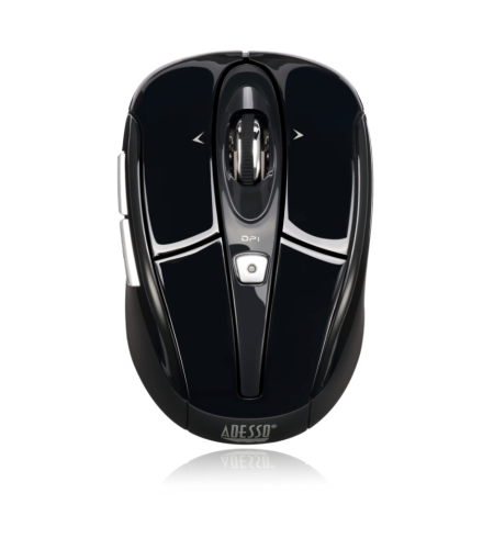 Adesso Mouse Wireless Nano S60B 6 Buttons 4 Way Tilting Programmable Buttons up to 1600dpi PC/Mac - Black