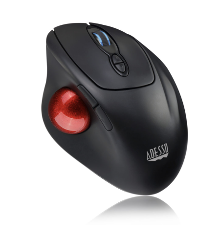 Adesso Trackball Mouse Wireless Ergonomic iMouse T30 7 Buttons Programmable Ball left up to 4800dpi PC/Mac - Black