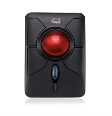 Adesso Trackball Mouse Wireless Ergonomic T50 7 Buttons Programmable Large 2in Ball Centre up to 4800dpi PC/Mac - Black