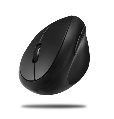 Adesso Mouse Wireless Vertical Mini Ergonomic 6 Button up to 1600dpi PC/Mac - Black