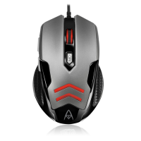 Adesso Gaming Mouse Wired X1 6 Button Illuminated Multi-Coloured lights up to 3200dpi Right Hand PC/Mac - Silver & Black