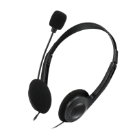 Adesso Headset Stereo with Boom Mic Dual 3.5mm with Inline Volume Control - Black