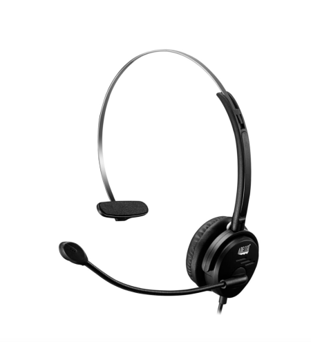 Adesso Headset Mono with Boom Mic Xtreme P1 Noise Cancelling USB Inline Control Module - Black