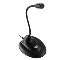 Adesso Microphone Gooseneck Omni Directional  USB Noise Reduction On/Off Switch PC/Mac - Black