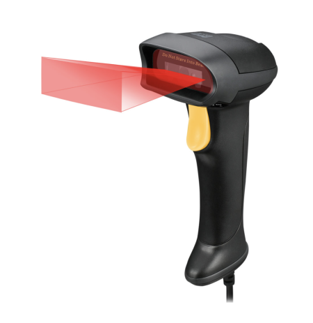 Adesso Barcode Scanner Antimicrobial Spill Resistant 2D QR 1D Barcodes Drop Protection - Black