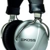Koss Headphone Over Ear Home TD85 1/4inch Jack High Quality Sound & Construction Large Adjustable Padded Headband - Silver & Black