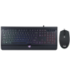 Adesso Gaming Keyboard & Mouse Combo Wired Illuminated Slim Low Profile 1000dpi PC/Mac - Black