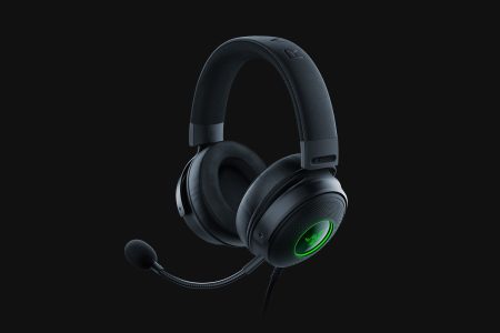 Razer Gaming Headset Wired Kraken V3 USB with Boom Mic Chroma RGB THX Spatial Audio Passive Noise Cancelling - Black