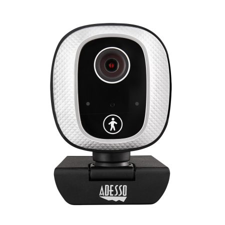 Adesso Webcam 1080p CyberTrack M1 2.1MP Dual Mics Fixed Focus with Noise Cancelling 305 Degree Motion Tripod Mountable  - Black