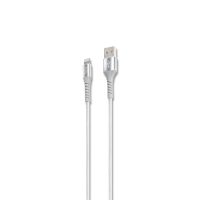 iStore Charge & Sync Lightning to USB-A 4ft MFI Alloy Aluminum Flex Reinforced Cable - Silver Chrome