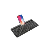 Targus Keyboard Bluetooth Antimicrobial with Phone/Tablet Cradle Multi-Device up to 3 PC/Mac - Black
