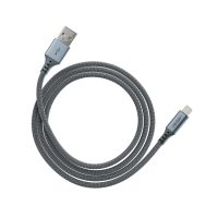 Ventev Charge & Sync Lightning MFI to USB-A Cable 4ft Alloy - Steel Gray