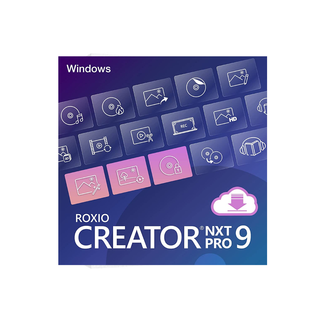 Roxio Creator NXT Pro 9 ESD (DOWNLOAD CODE) Multimedia Suite & Disc Burner with PaintShop Pro 2021 - PC