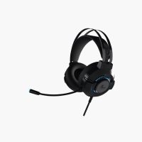 Xtech Gaming Headset Morrighan 3.5mm TRRS + USB with Boom Mic Omnidirectional 7 LED Colour Lights with Dual to Single 3.5mm Adapter PC/Console - Black