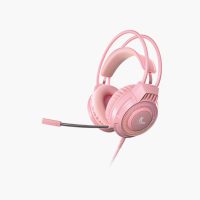 Xtech Gaming Headset Morrighan 3.5mm TRRS + USB with Boom Mic Omnidirectional 7 LED Colour Lights with Dual to Single 3.5mm Adapter PC/Console - Pink