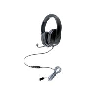 HamiltonBuhl Headset with Boom Mic Noise Cancelling USB-C Mach-2 Deluxe Over Ear Dura-Cord Steel Reinforced Gooseneck - Black