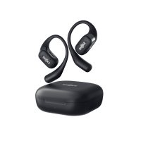 Shokz OpenFit Black Bluetooth Headset Noise Cancelling Mic Around Ear Air Conduction - OpenBass - Water Resistant IP54 - 28Hr Battery Life