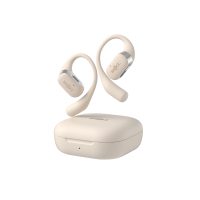 Shokz OpenFit Beige Bluetooth Headset Noise Cancelling Mic Around Ear Air Conduction - OpenBass - Water Resistant IP54 - 28Hr Battery Life