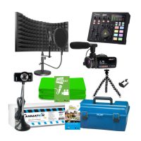 HamiltonBuhl Media Production Studio Ultra-Deluxe Toolkit Includes: Podcast Mixer Production System - Webcam - Camcorder - Mic