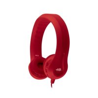 HamiltonBuhl Headphones Flex-Phones Foam Virtually Indestructible Dura-Cord Chew Resistant 4ft Cable 3.5mm - BULK - Red
