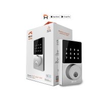 Nexxt Smart Home Wifi Door Lock - Digital Keypad Mechanical Key (2 Included) App Unlock Google & Alexa Voice - Alerts - Autolock - Unique Passcodes - Stainless Steel