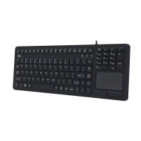 Adesso Keyboard Wired Antimicrobial Silicon with Touchpad - Water & Dust Proof - Illuminated Keyboard - Black