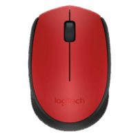 Logitech Mouse Wireless 2.4Ghz M170 Ambidextrous 3 Button with Scroll 1000dpi PC/Mac/Chrome/Linux - Red
