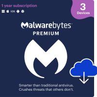 Malwarebytes Premium 3-User 1-Year PC/MAC/Android/Chrome ESD (DOWNLOAD CODE)