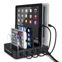 HyperGear Charging Station 4 Port 22W 4x USB-A Slot to Organize all your Devices - Black
