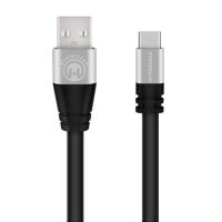 HyperGear Charge & Sync USB-C to USB-A Flexi Cable 10ft Aluminum Casing Reinforced Connector Ends - Black