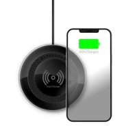 HyperGear Qi Wireless Charging Pad 15W Fast Charge Includes Charging Cable and Wall Charger - Black