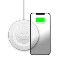 HyperGear Qi Wireless Charging Pad 15W Fast Charge Includes Charging Cable and Wall Charger - White