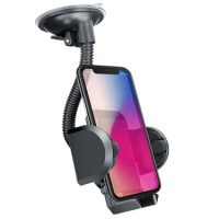 HyperGear Car Mount Windshield Universal Phone Flexible Gooseneck Design Powerful Suction Screen Sizes up to 6.8in Diagonal Smart Grip Easy Release - Black