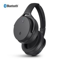HyperGear Headphones Bluetooth Over The Ear Active Noise Cancelling Plug in 3.5mm Aux (included) for Wired Usage Quick Charge Built in Mic and Call Controls Foldable Design - Black