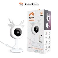 Nexxt Smart Home Indoor Smart Wifi Baby Monitor Camera 2K Movement - Crying - Temp - Humidity Sensors Night Light 2 Way Communication Play Music via App Alexa & Google - White