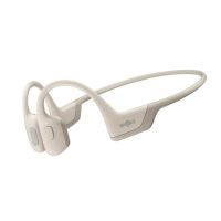 Shokz OpenRun Pro Beige Bluetooth Headset Noise Cancelling Mic Premium Bone Conduction - Enhanced Bass - Water Resistant IP55 - 10Hr Battery Life