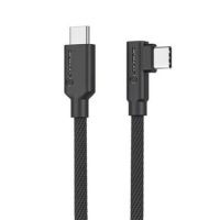 Alogic Charge & Sync USB-C to USB-C Right Angled 3ft Double Braided Extremely Strong Cable100W Power Delivery Elements Pro - Black