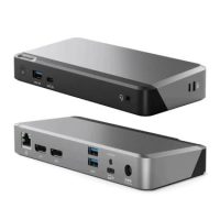 Alogic Docking Station USB-C Dual Monitor with 65W Power Delivery 2x DisplayPort 4k Ultra HD MX2 - Space Grey