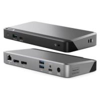 Alogic Docking Station USB-C or USB-A Triple Monitor 2x DisplayPort  1x HDMI 4k Ultra HD 65W Power Delivery DX2 - Black