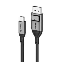 Alogic USB-C to DisplayPort Cable 3ft 4K Ultra HD with Smart LED - Space Grey