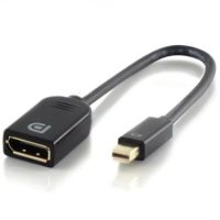 Alogic Adapter Mini DisplayPort Male to DisplayPort Female 4K Compatible Premium Series 6in - Black