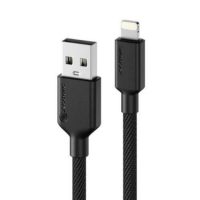 Alogic Charge & Sync Lightning MFI to USB-A Double Braided Cable Extremely Strong 6ft Elements Pro 480Mbps - Black