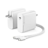 Alogic Wall Charger 1 Port 100W GaN PD USB-C with 6ft USB-C to USB-C Cable Foldable Prongs Rapid Power - White